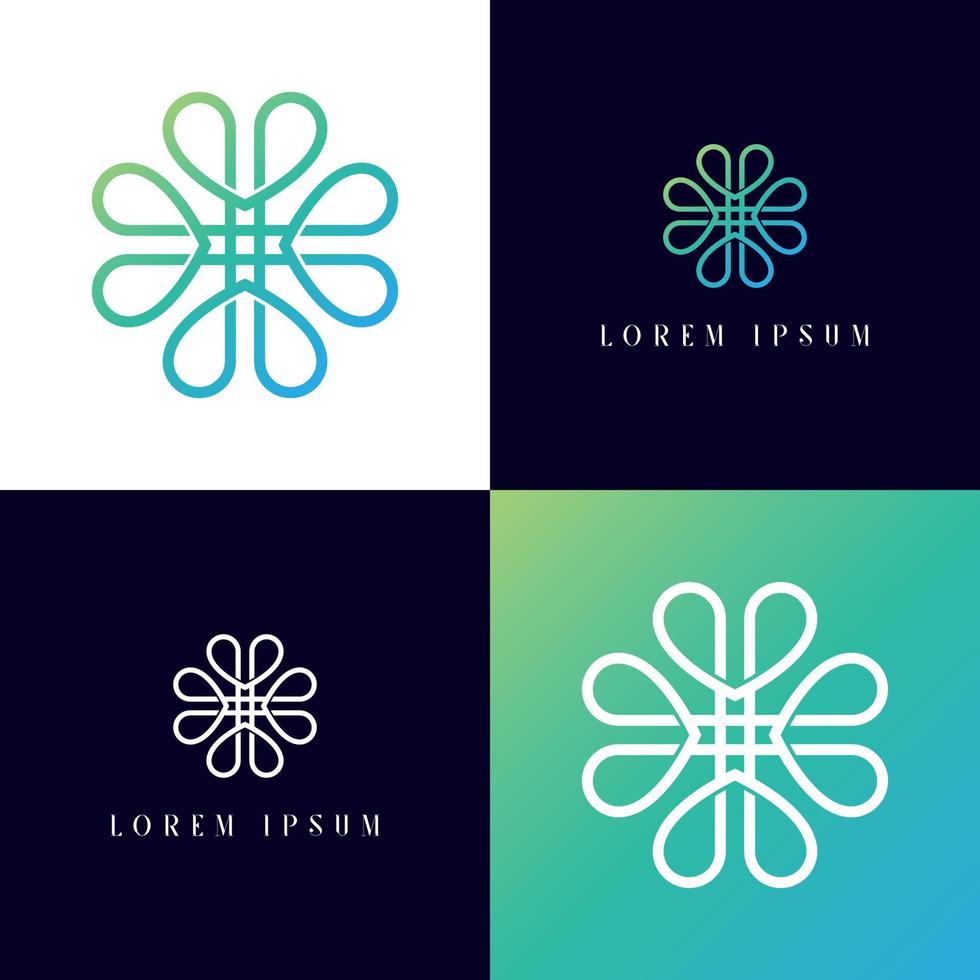 vector of Cosmetics brand style logo icon - beauty studio tree leaf Spa salon monogram design