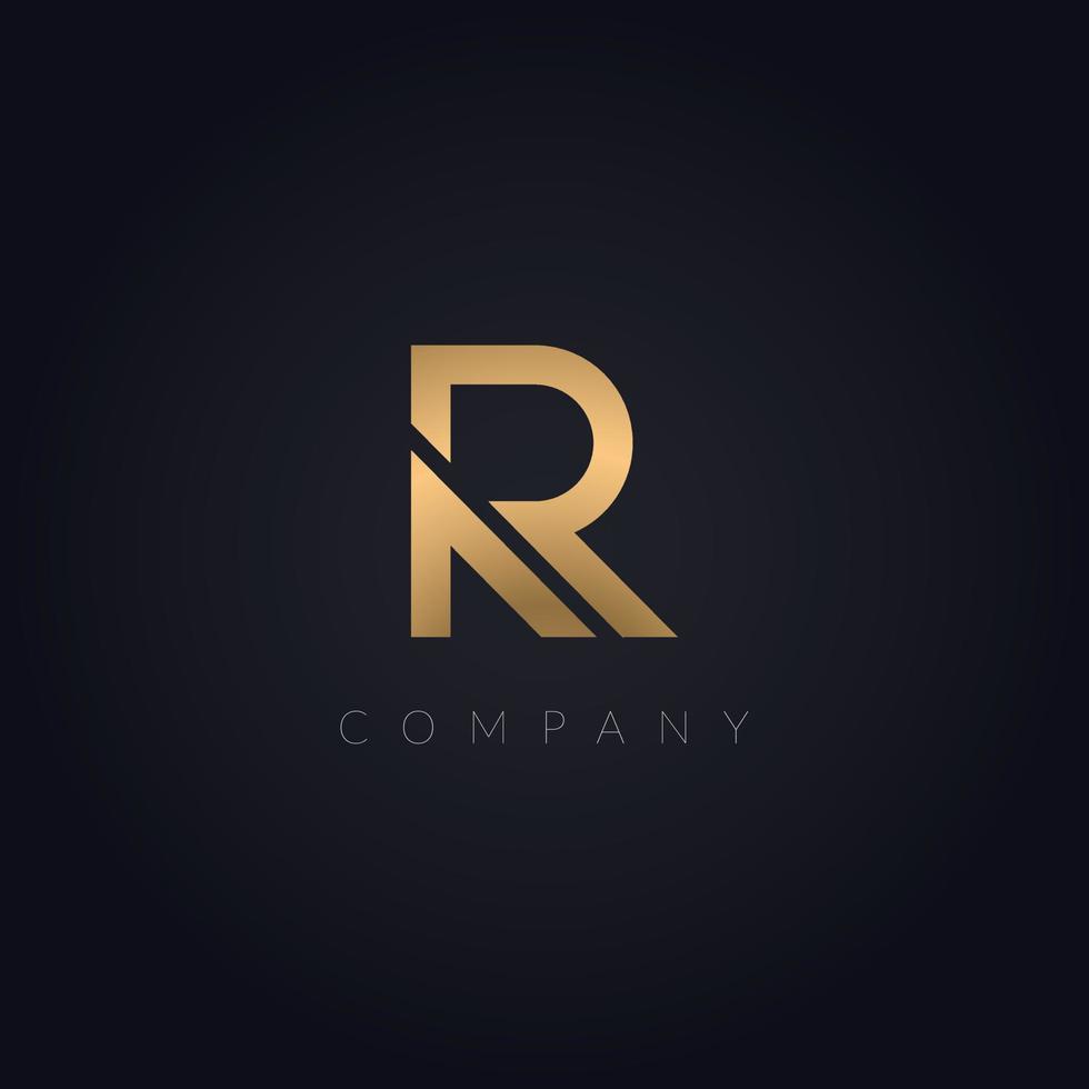 R Golden Color Letter Luxury logo Monogram Icon Template. vector