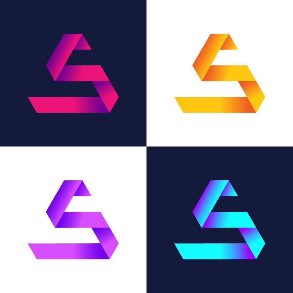 Logo Letter S gradient design, Modern S font colorful vector elements icon.