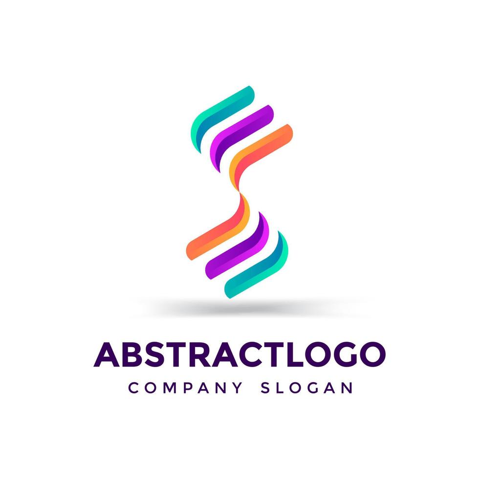 vector creativo de diseño de plantilla de carta colorida de logo s. único y moderno