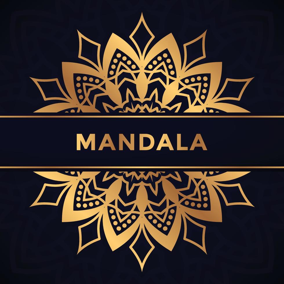 golden Arabic style luxury mandala background Vector