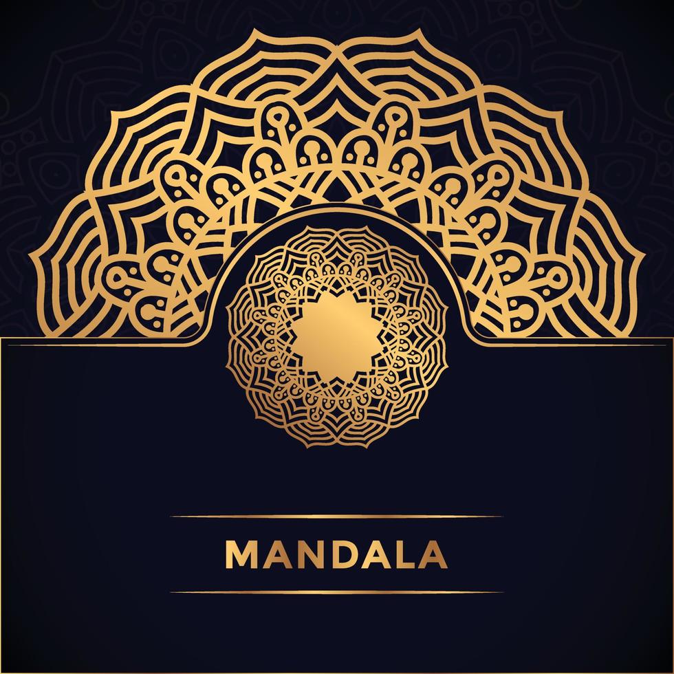 arabesque style Luxury mandala design with golden color Premium Vector. vector