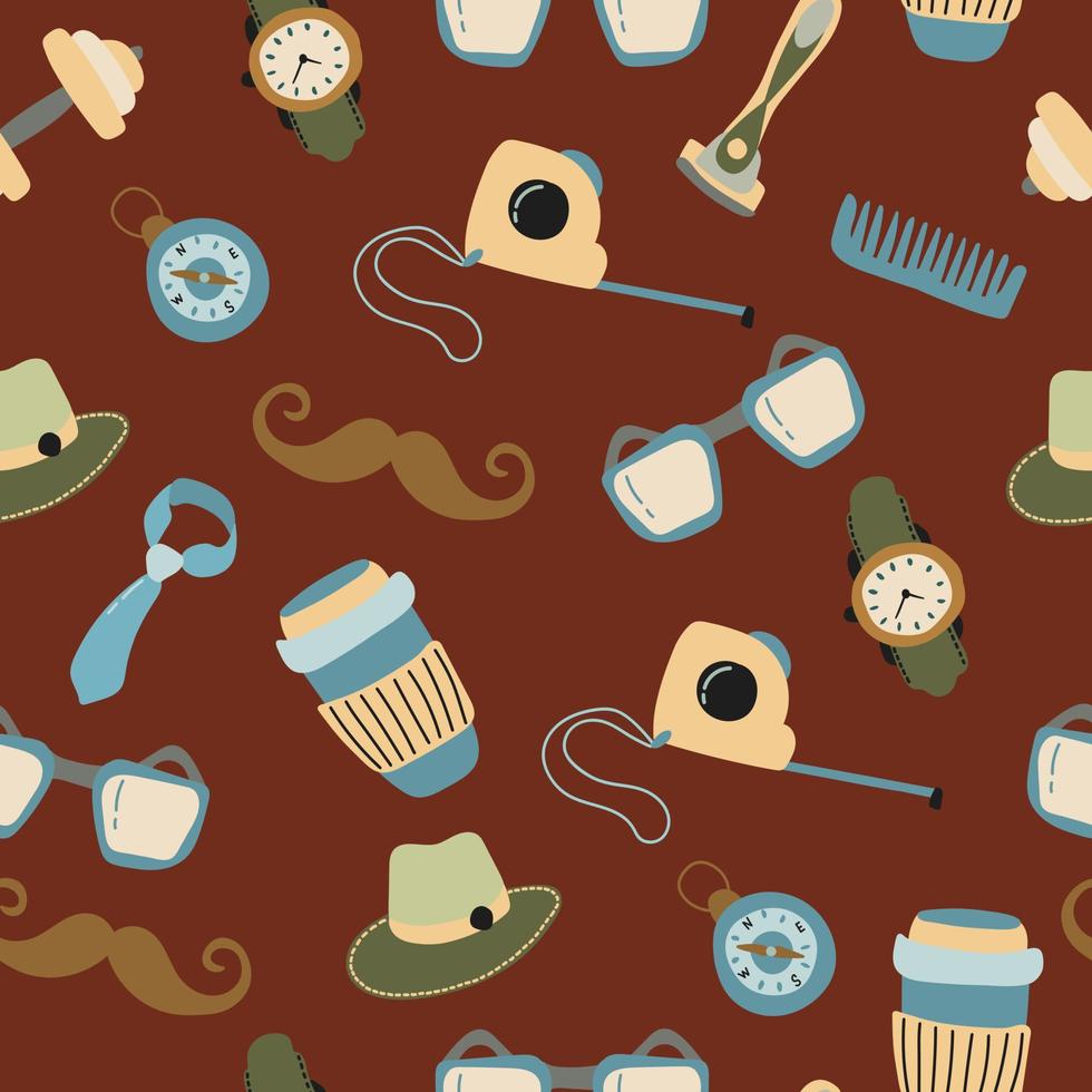 Seamless pattern for the holiday Father's Day. vector