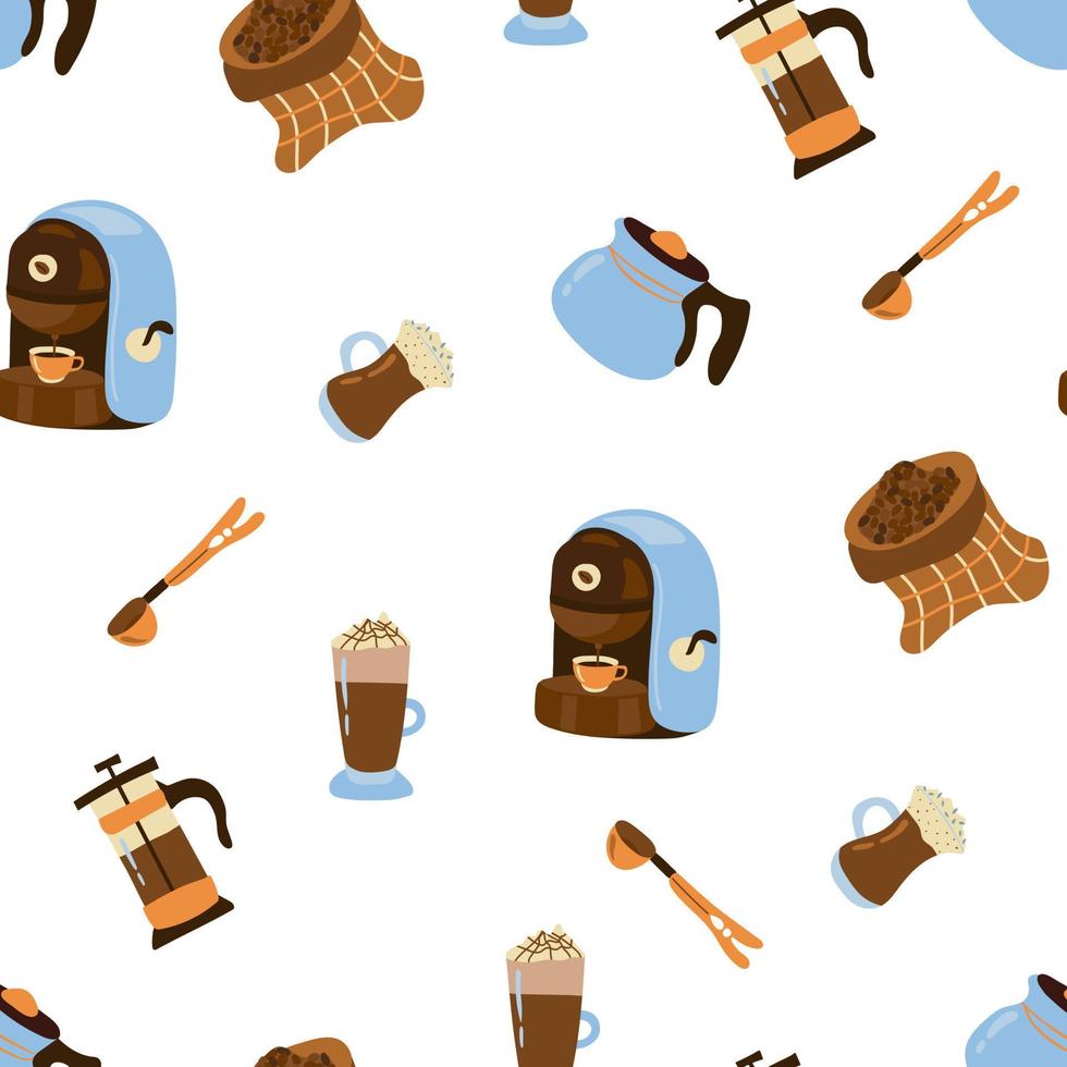 Coffee seamless pattern. Design for fabric, textile, wallpaper, packaging. vector