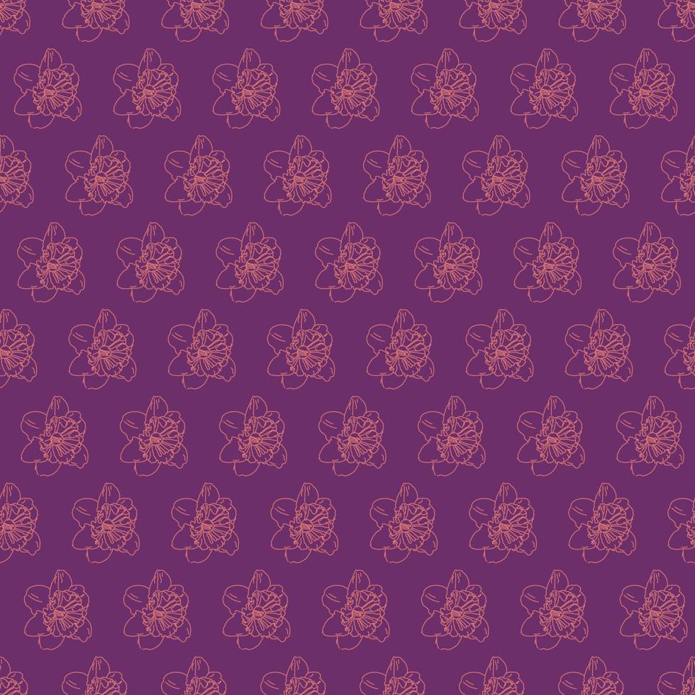 Vintage floral background. Seamless vector pattern for design and fashion prints. Outline flowers pattern with small  flowers. Ditsy style. Stock vector.