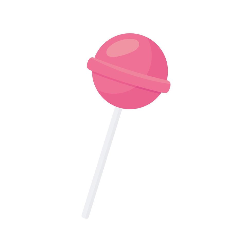 Pink lollipop. Vector illustration in cartoon style. White background.