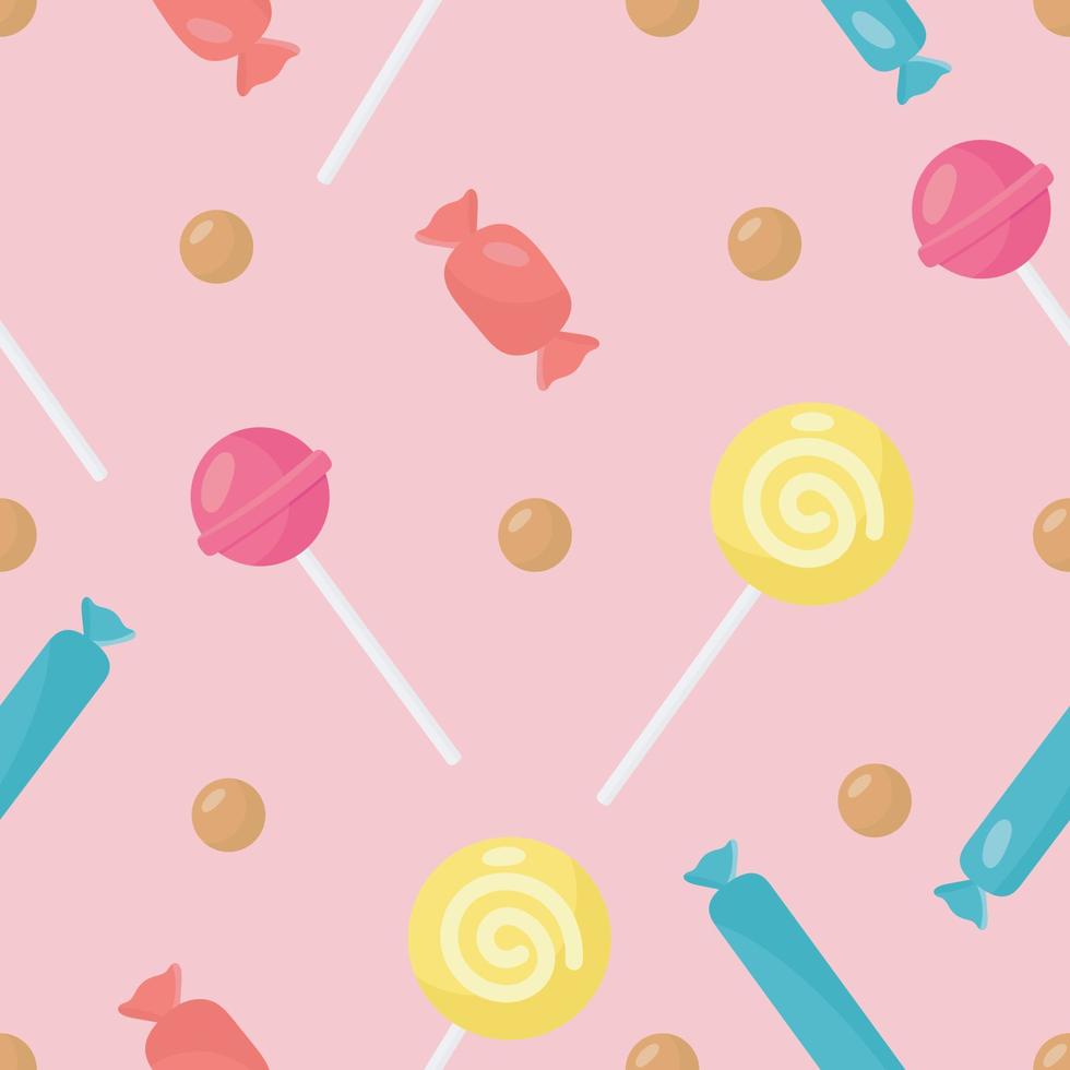 Seamless Pattern with Candy. Vector illustration. For greeting card, posters, banners, the card, printing on the pack, printing on clothes, fabric, wallpaper.