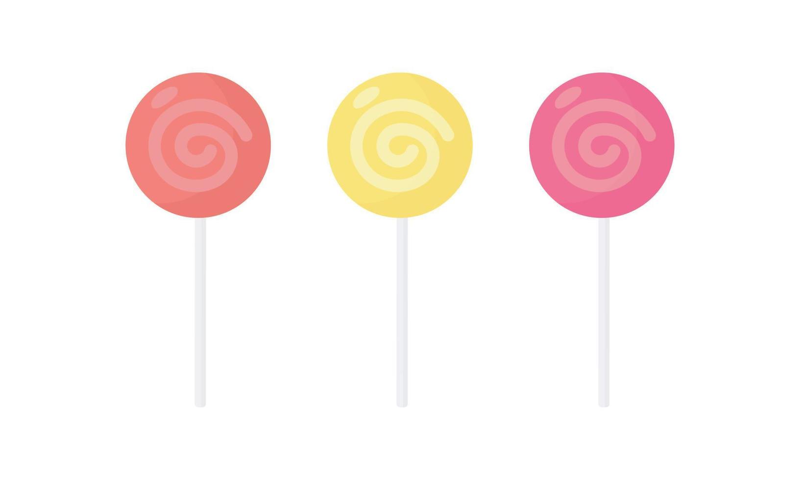 Set of Lollipops. Vector illustration in cartoon style.