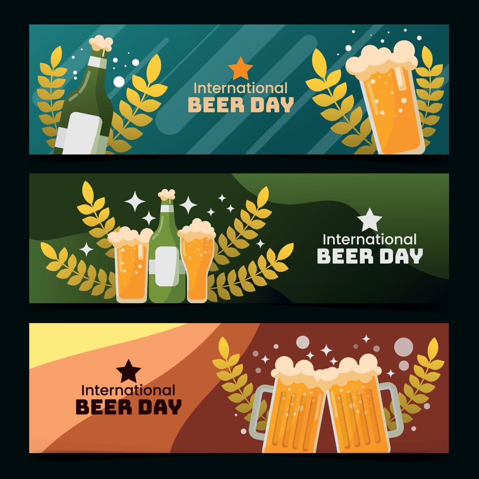 Beer Day Banners Set vector