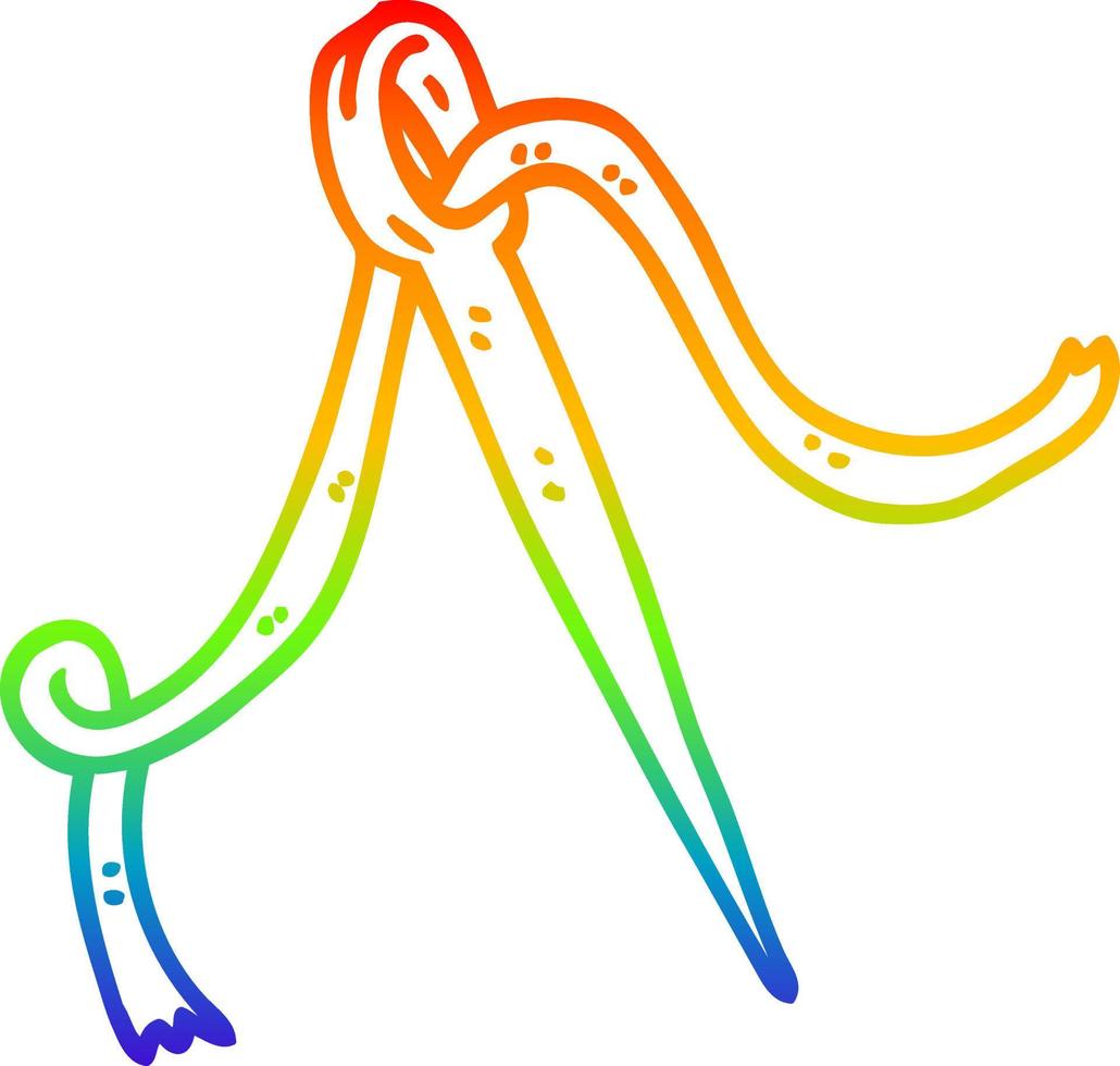 rainbow gradient line drawing cartoon needle and thread vector