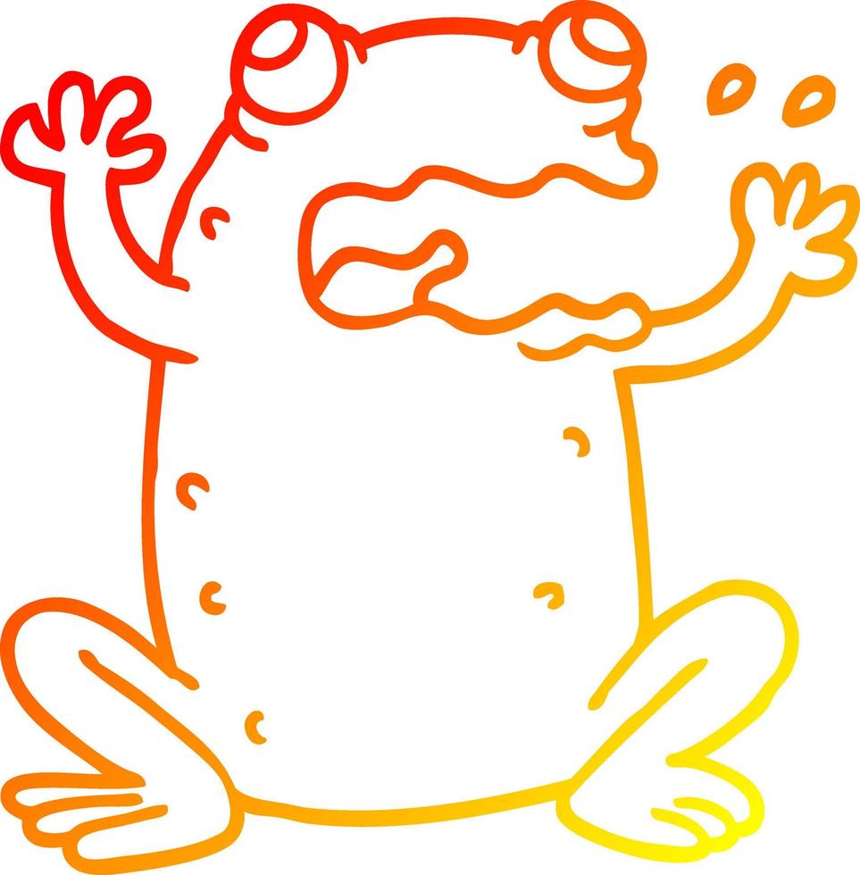 warm gradient line drawing cartoon crazy frog vector