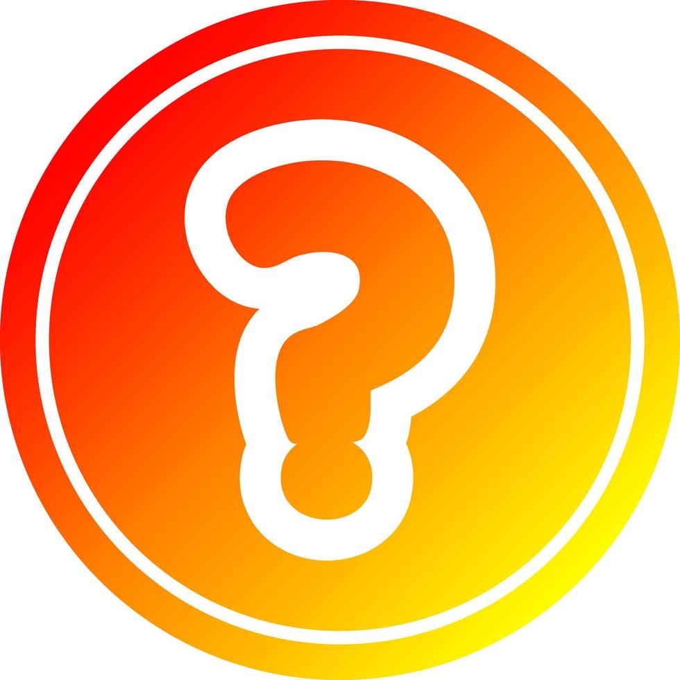 question mark circular in hot gradient spectrum vector