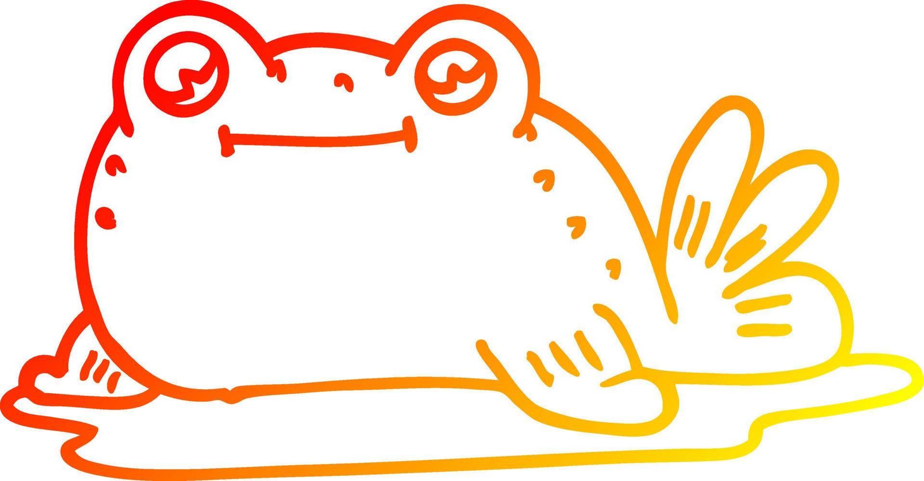 warm gradient line drawing cartoon fish vector