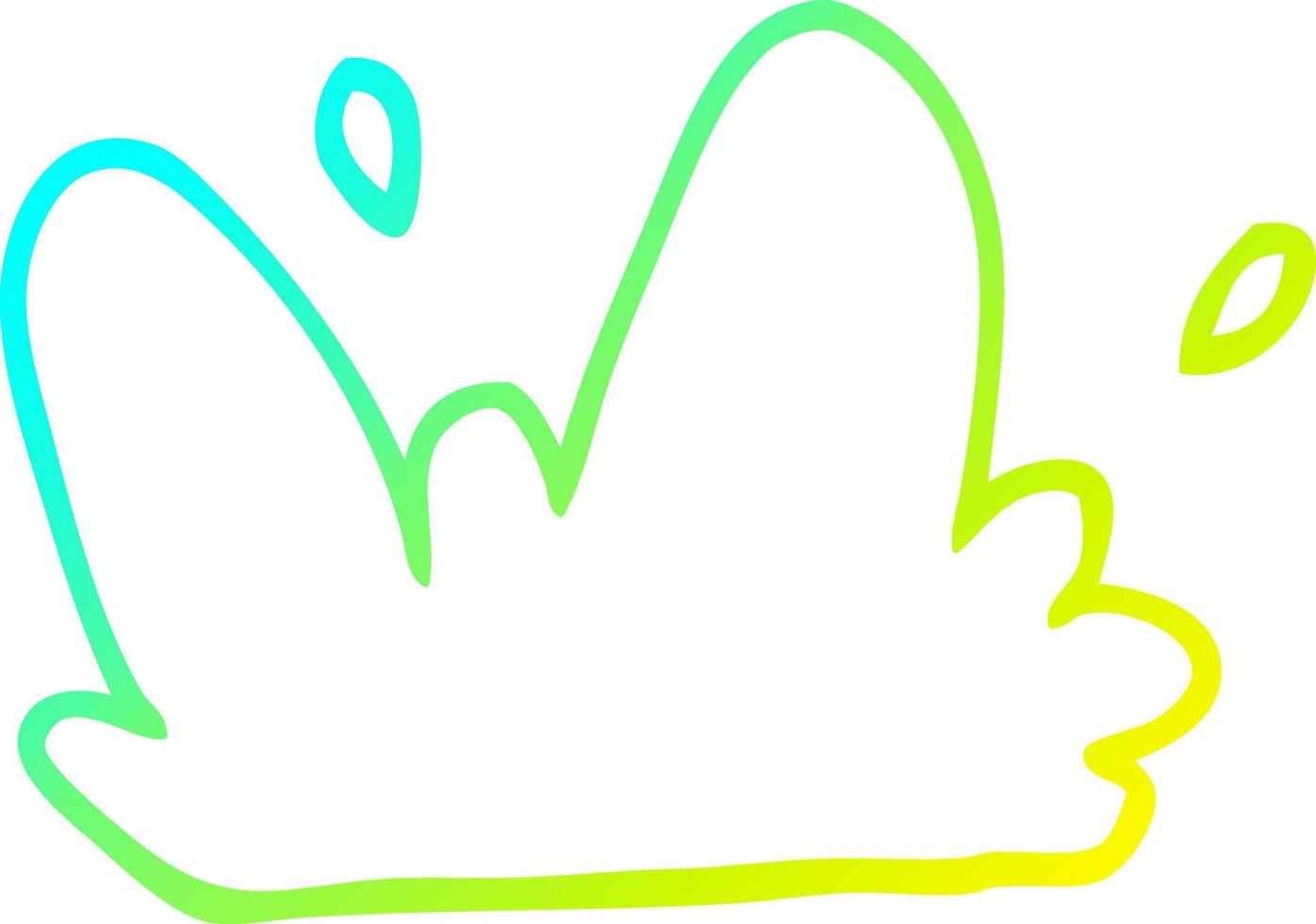 cold gradient line drawing cartoon mud splat vector