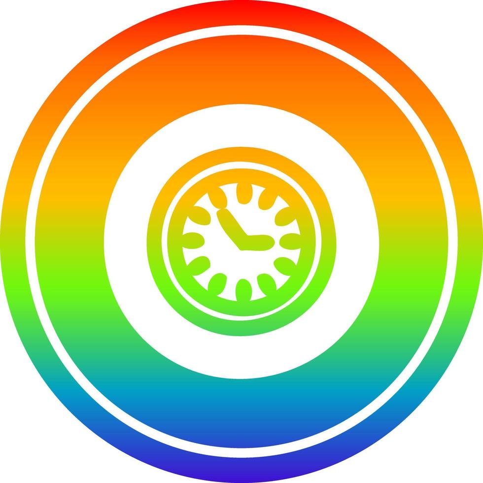 wall clock circular in rainbow spectrum vector