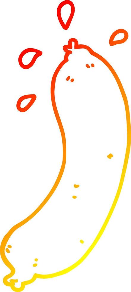 warm gradient line drawing cartoon sausage vector