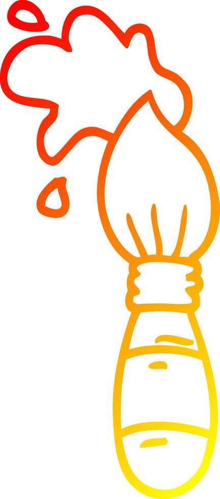 warm gradient line drawing cartoon paint brush vector