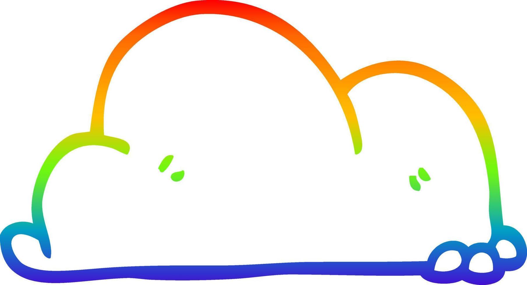 rainbow gradient line drawing cartoon boulder vector