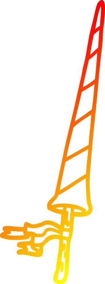warm gradient line drawing cartoon knights lance vector