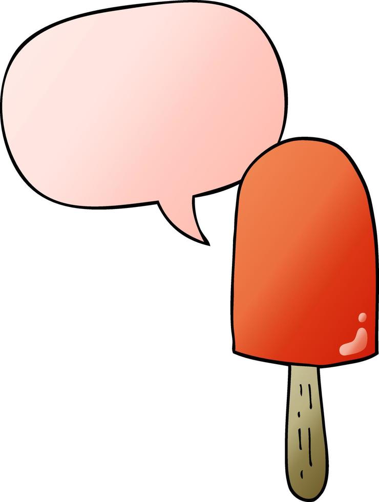 cartoon lollipop and speech bubble in smooth gradient style vector