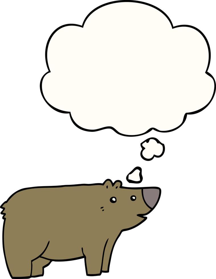 cartoon bear and thought bubble vector