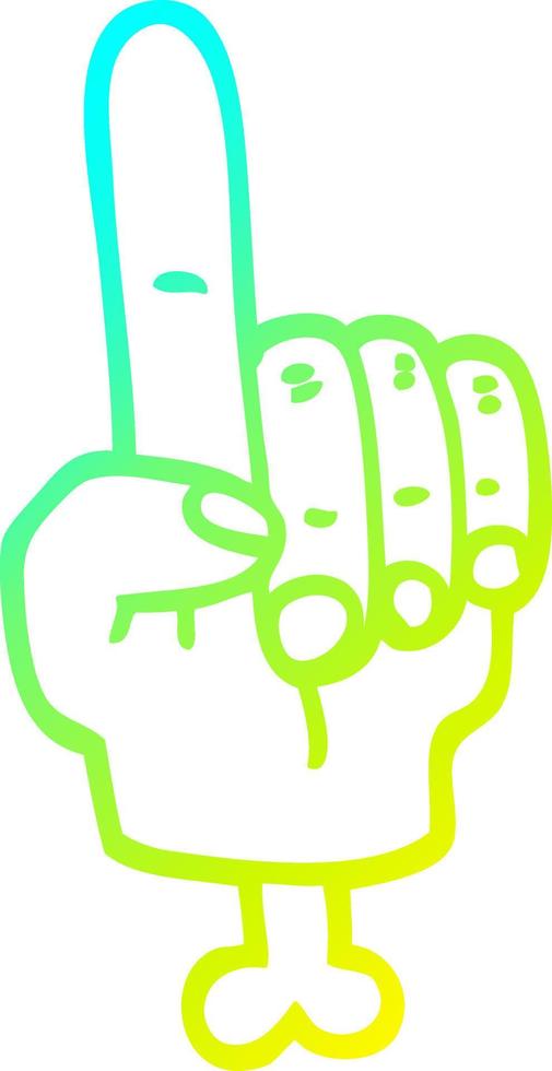 cold gradient line drawing pointing hand symbol vector