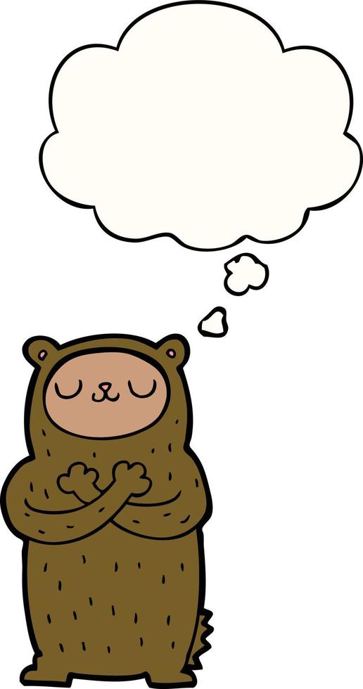 cartoon bear and thought bubble vector