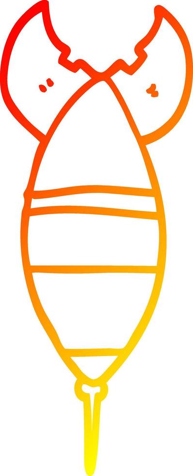 warm gradient line drawing cartoon nuclear bomb vector