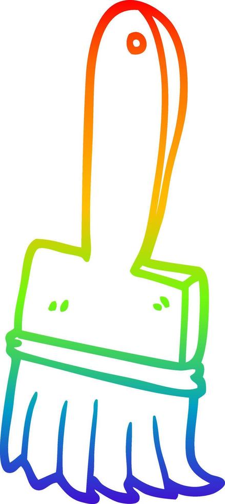 rainbow gradient line drawing cartoon paint brush vector