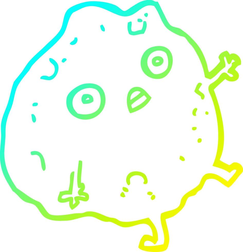 cold gradient line drawing cartoon rock falling vector