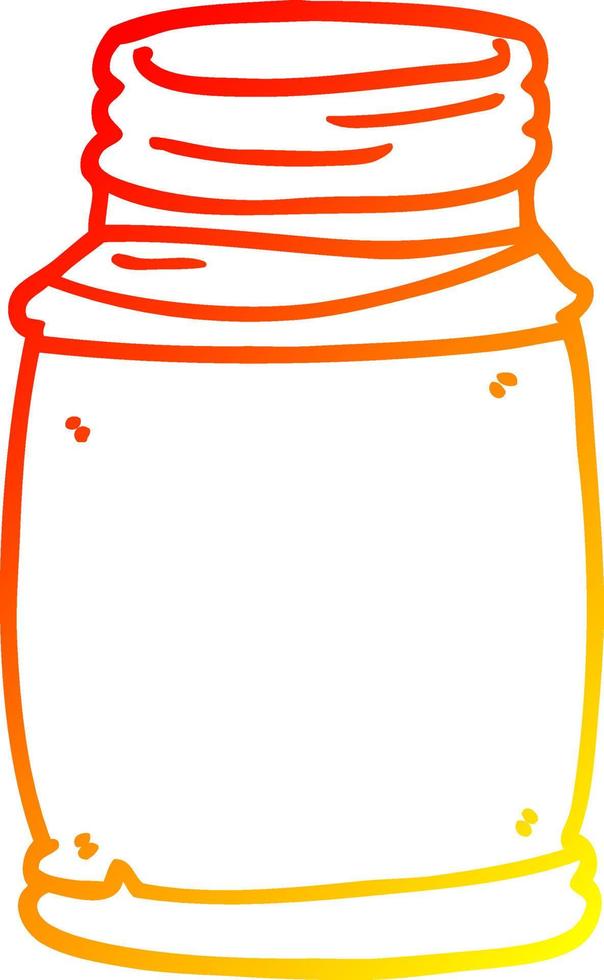 warm gradient line drawing cartoon storage jar vector