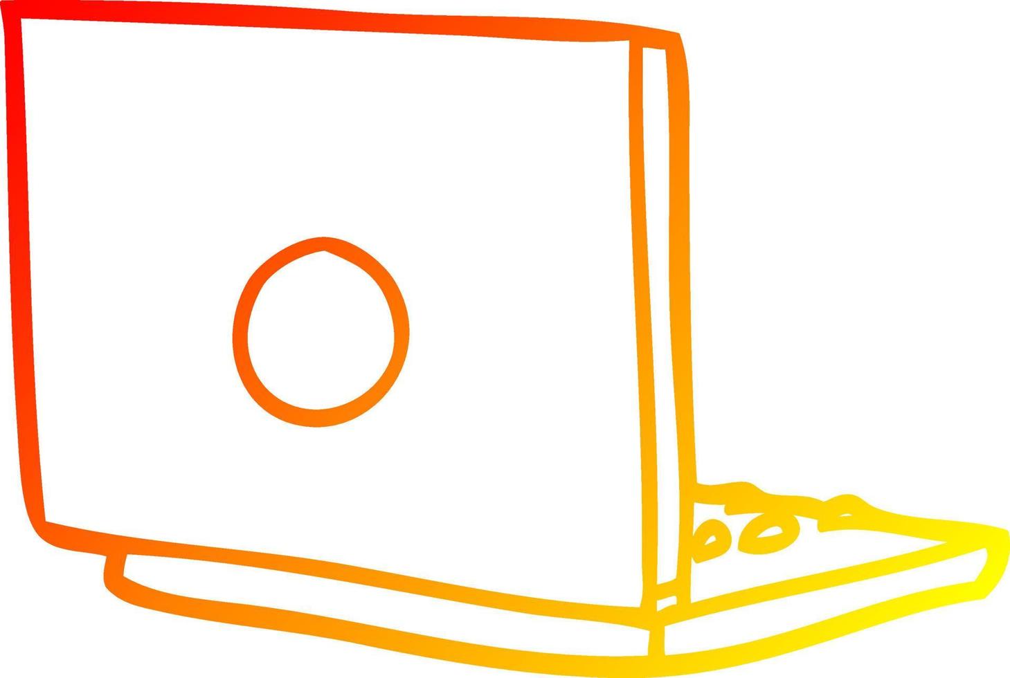 warm gradient line drawing laptop computer vector