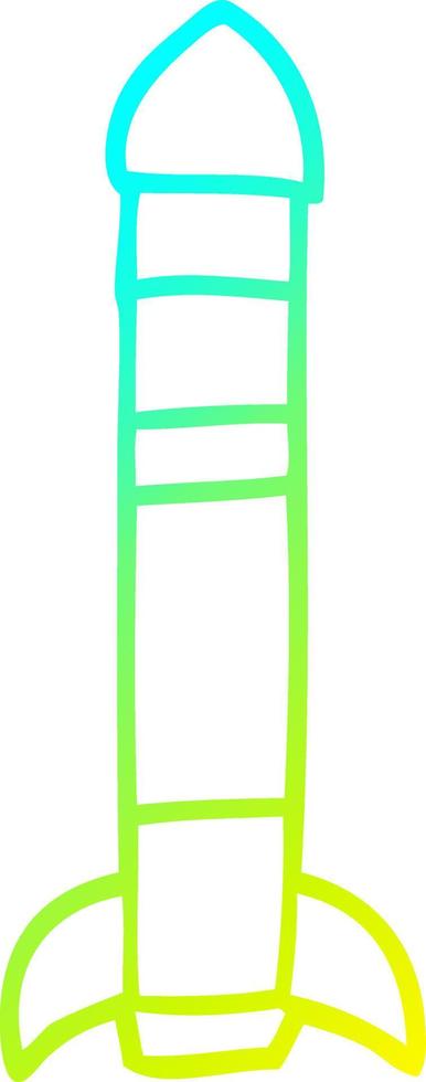 cold gradient line drawing cartoon tall rocket vector