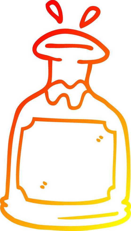 warm gradient line drawing cartoon glass decanter vector
