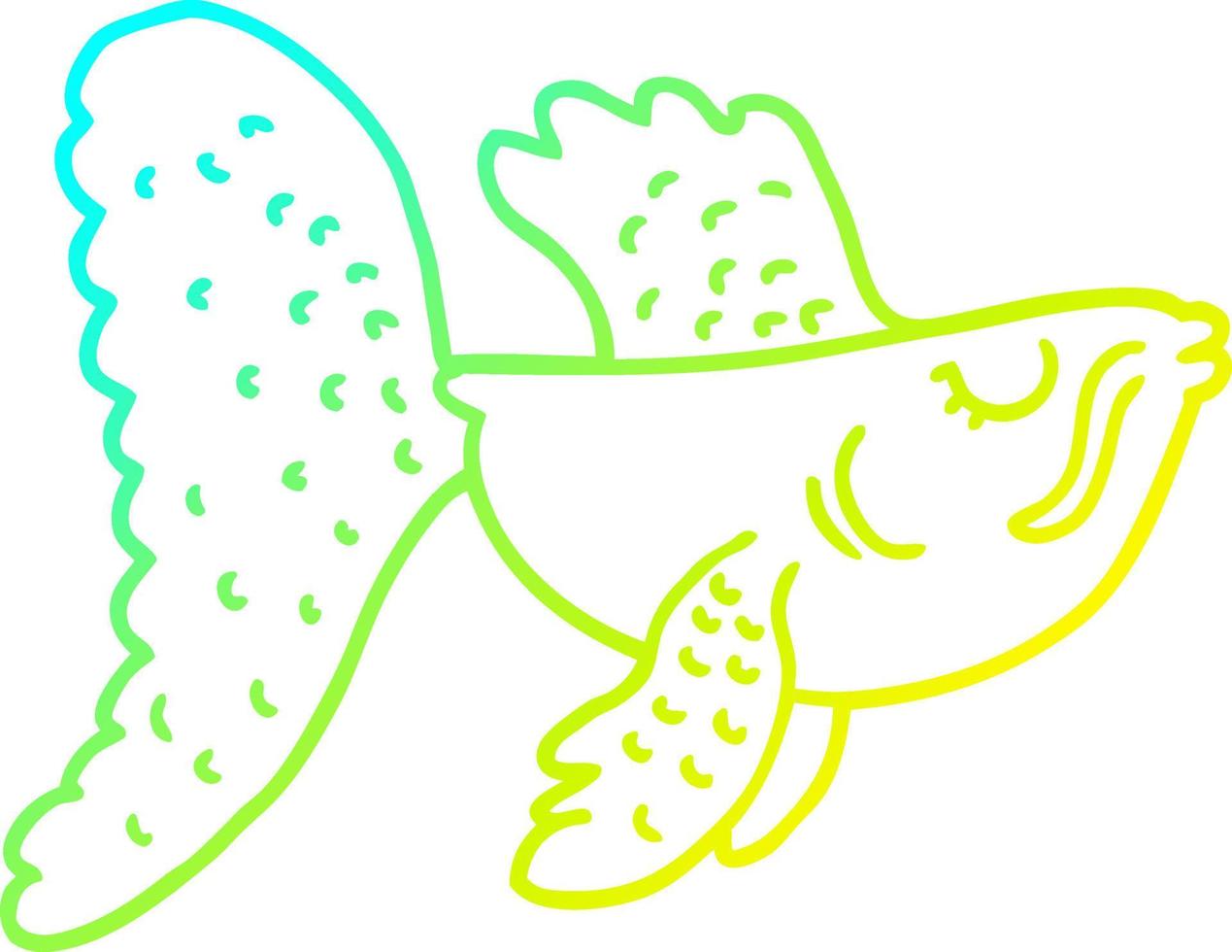 cold gradient line drawing cartoon chinese fighting fish vector