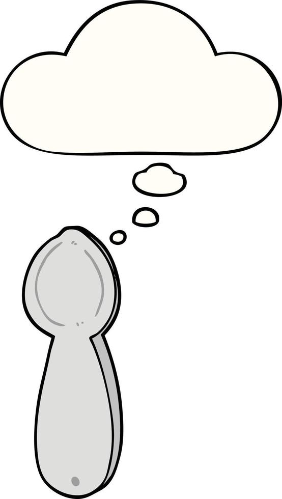 cartoon spoon and thought bubble vector