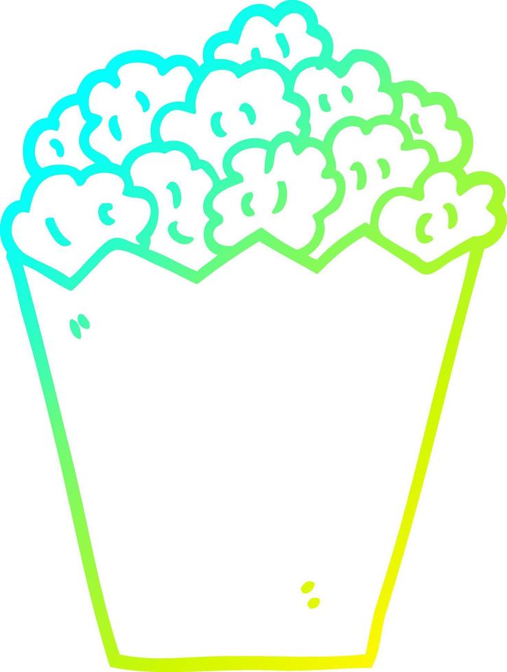 cold gradient line drawing cartoon cinema popcorn vector