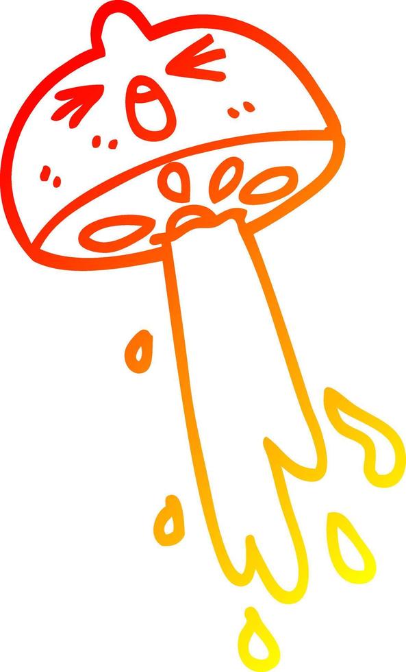warm gradient line drawing cartoon squirting lemon vector