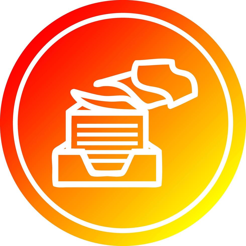 office paper stack circular in hot gradient spectrum vector