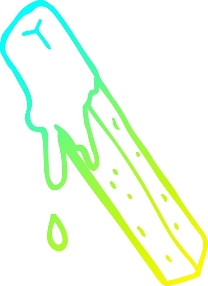 cold gradient line drawing cartoon dipped fry vector