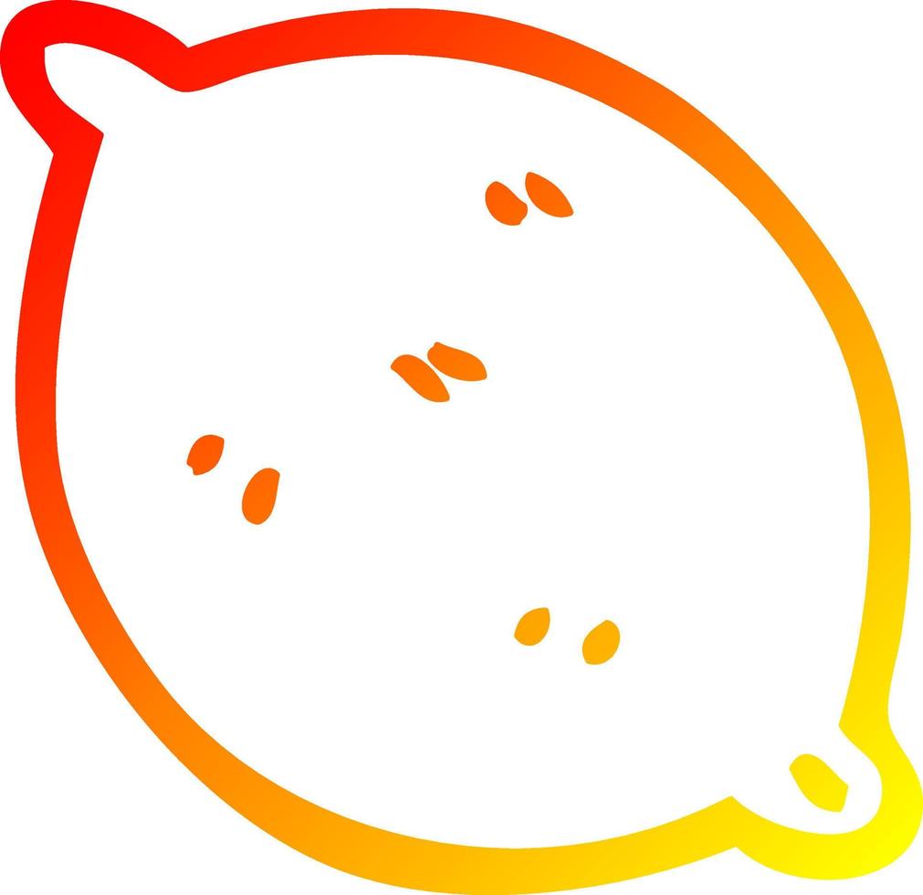 warm gradient line drawing cartoon organic lemon vector