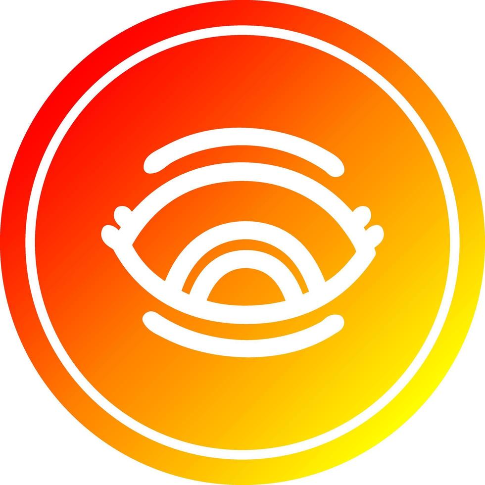 staring eye circular in hot gradient spectrum vector