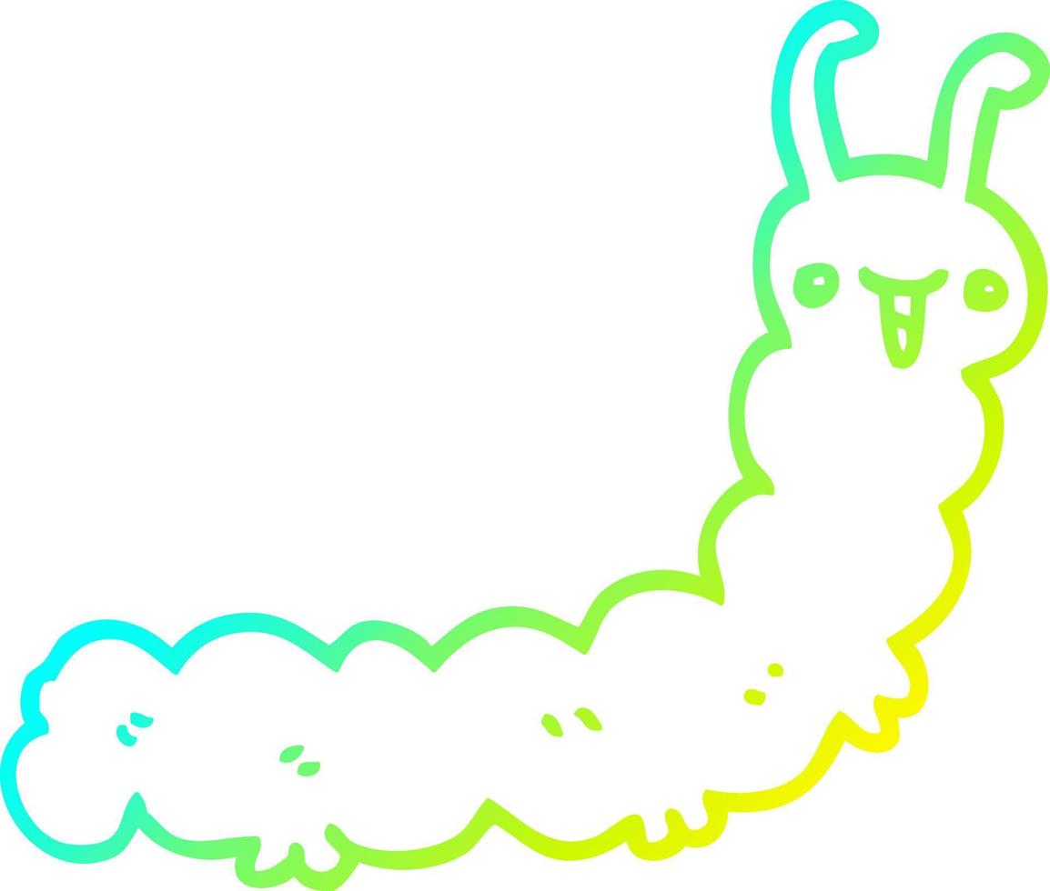 cold gradient line drawing cartoon caterpillar vector