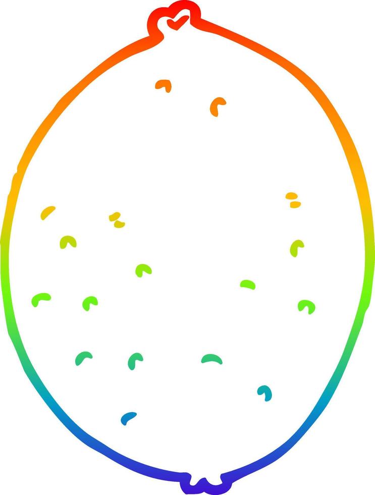 rainbow gradient line drawing cartoon lemon vector