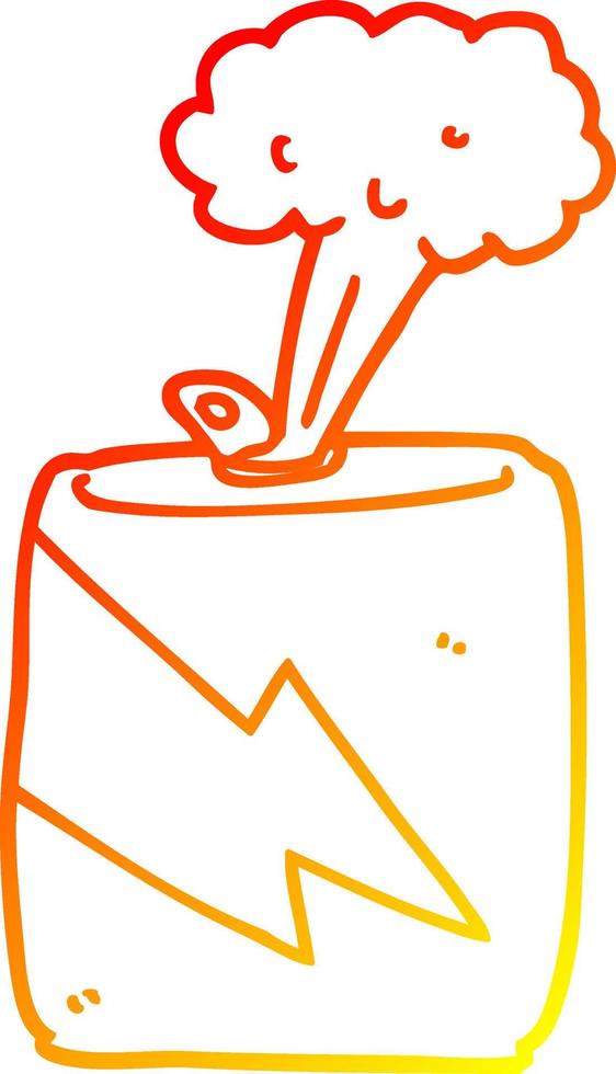 warm gradient line drawing cartoon soda can vector