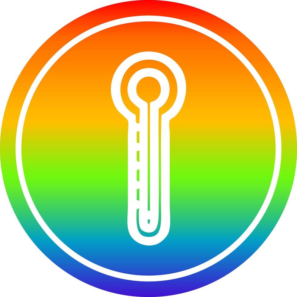 glass thermometer circular in rainbow spectrum vector