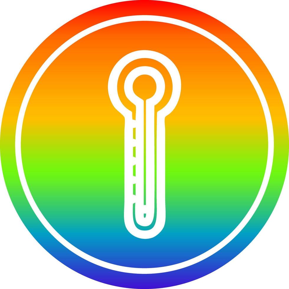 glass thermometer circular in rainbow spectrum vector