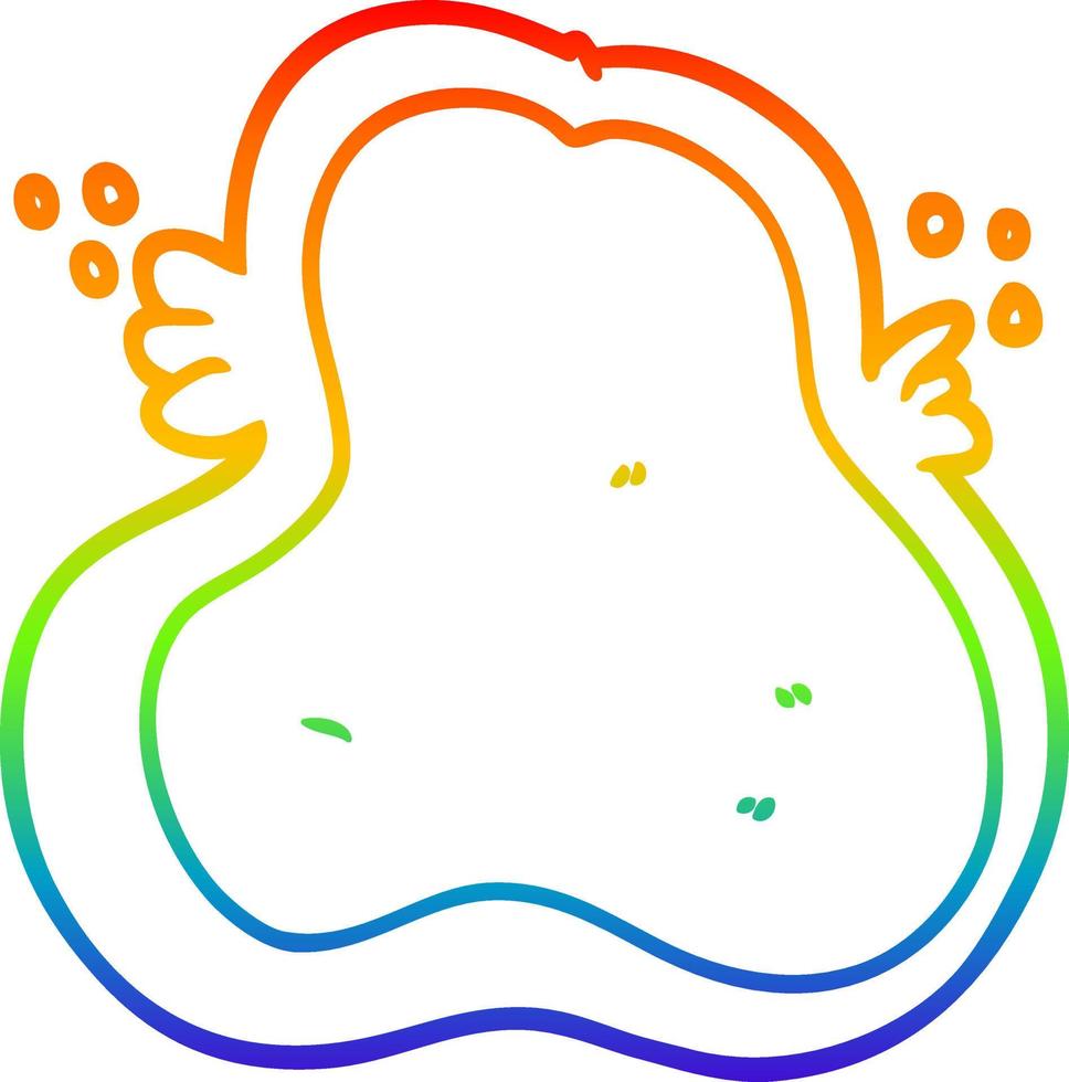 rainbow gradient line drawing cartoon amoeba vector