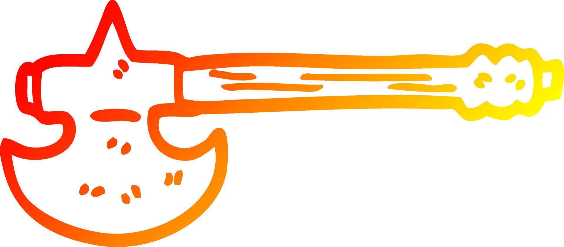 warm gradient line drawing cartoon golden axe vector