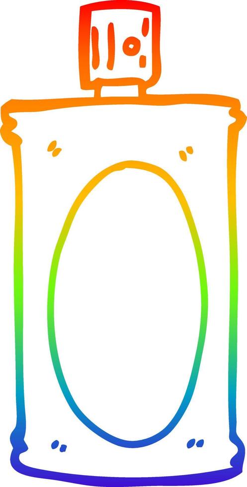 rainbow gradient line drawing cartoon spray can vector